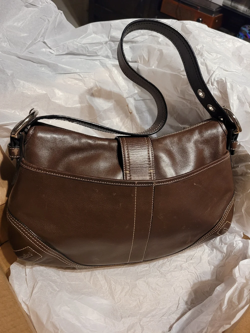 Vintage Coach Soho Buckle Flap Shoulder Bag - Picture 4 of 6